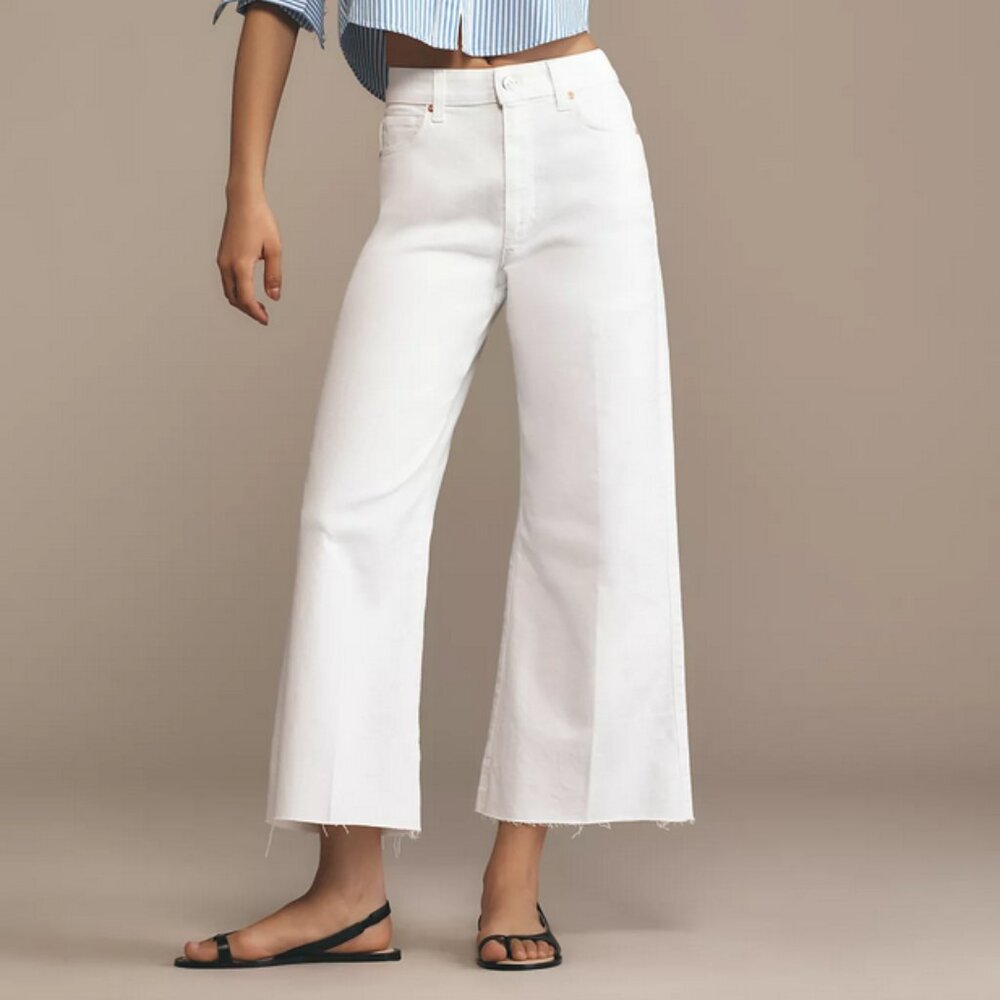 NWT Anthropologie PAIGE Anessa High Rise Wide Leg Ankle Jeans Size 29
